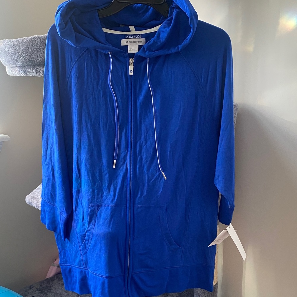 Liz Claiborne Blue Hoodie Top